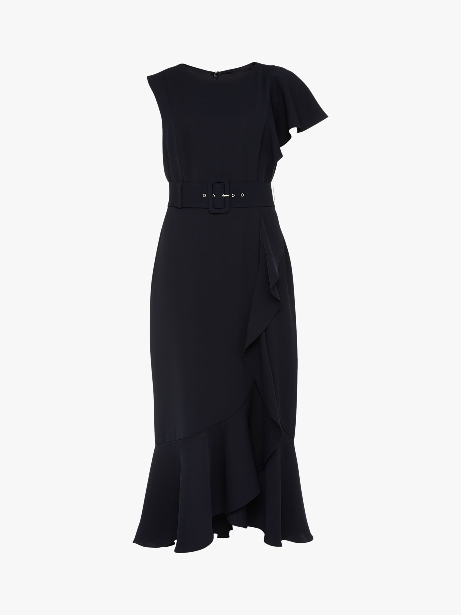Phase Eight Cassie Frill Dress, Navy at John Lewis & Partners