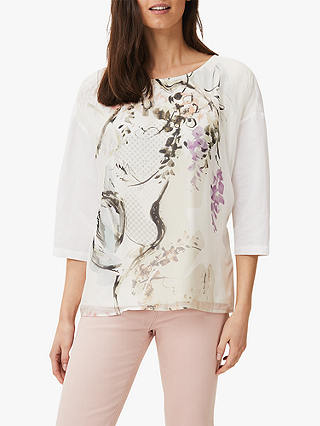 Phase Eight Kendra Floral Print Blouse, Ivory/Pink