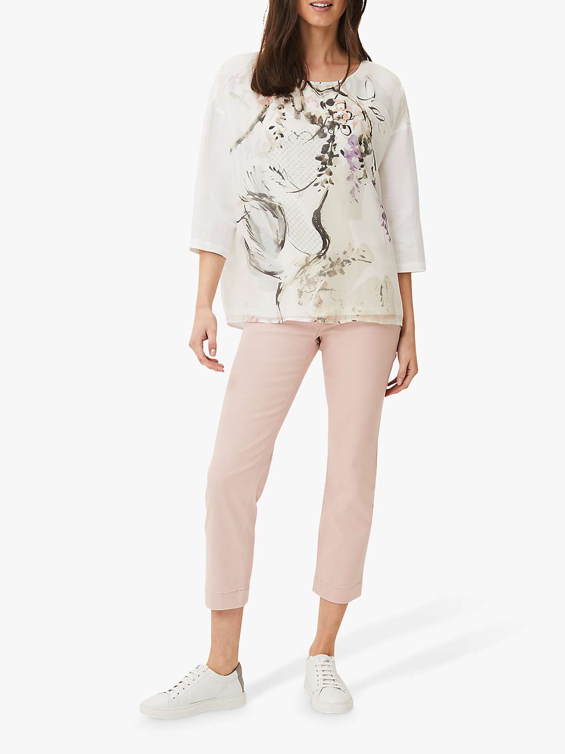 Buy Phase Eight Kendra Floral Print Blouse, Ivory/Pink Online at johnlewis.com