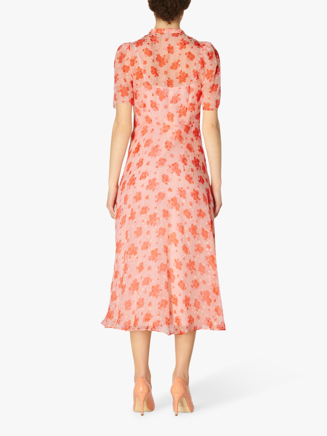L.K.Bennett Sina Silk Blend Midi Dress, Rose at John Lewis & Partners
