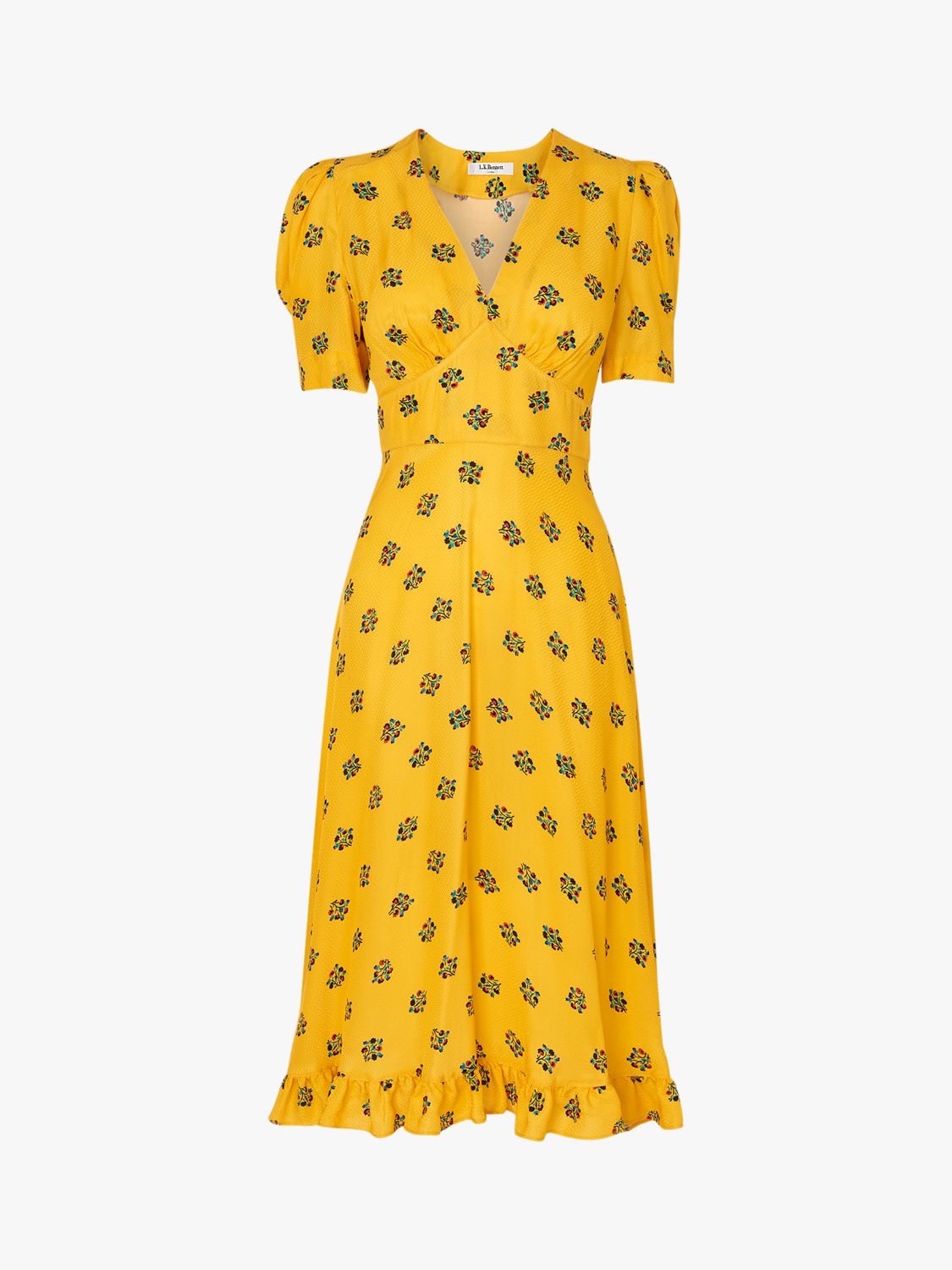 L.K.Bennett Elson Floral Print Dress, Yellow