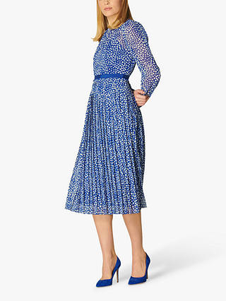 L.K Bennett Avery Heart Spot Print Midi Dress, Blue