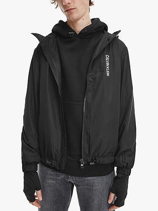 Calvin Klein Recycled Polyester Logo Zip Up Jacket, PVH Black