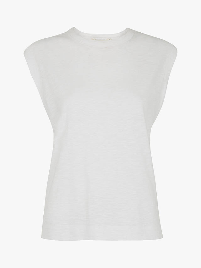 Whistles Cotton Muscle Top, White