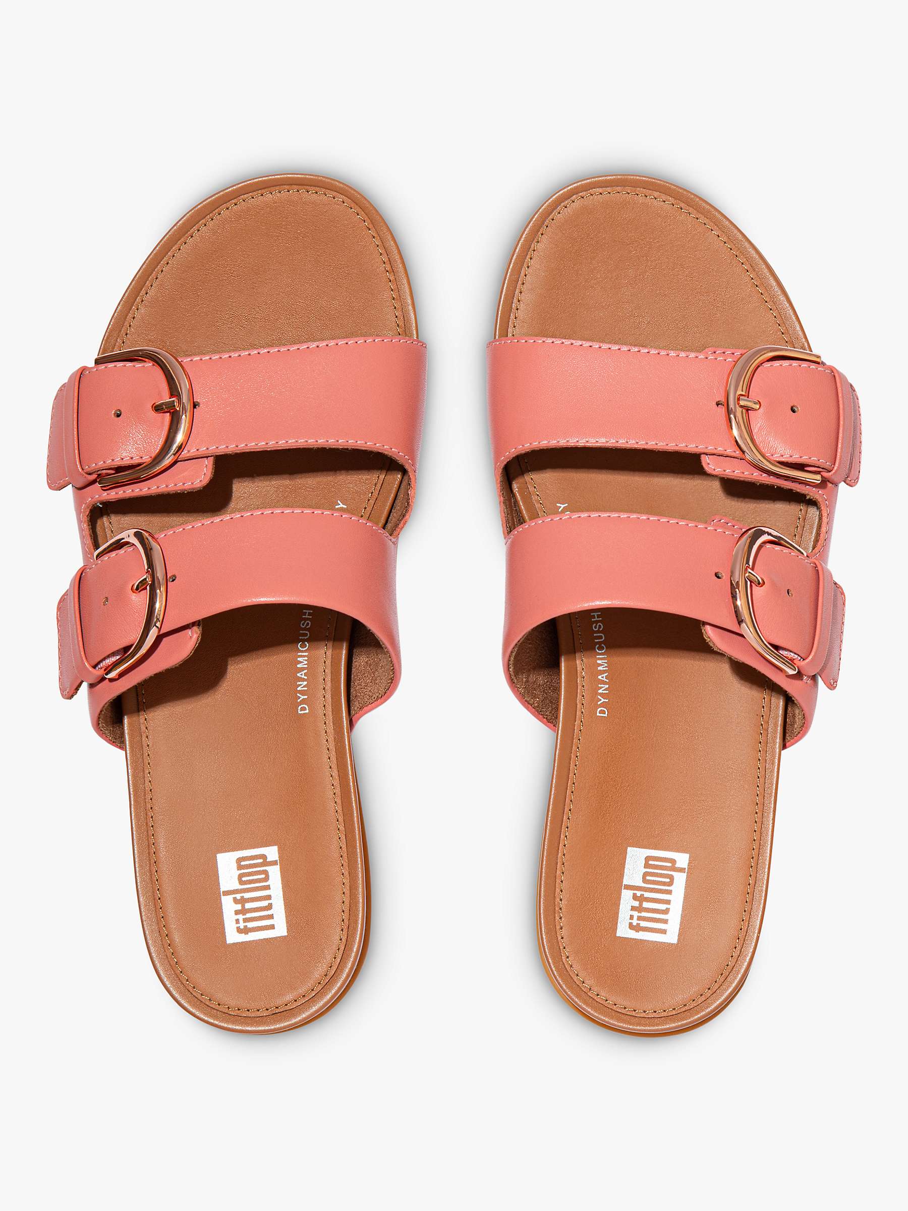 FitFlop Graccie Buckle Strap Leather Slider Sandals, Pink at John Lewis ...