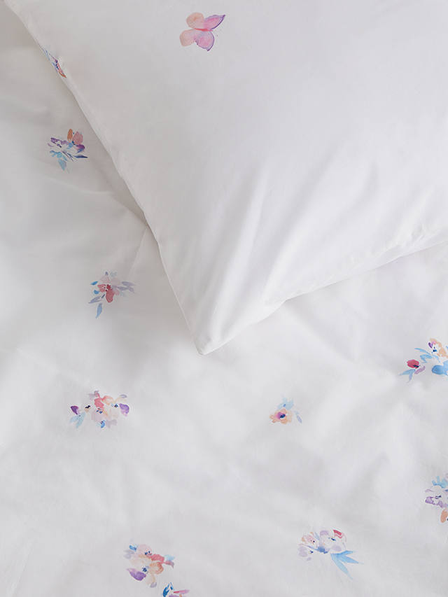 little home at John Lewis Butterflies Reversible Cotton Duvet Cover and Pillowcase Set, Single