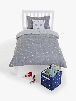 Little Home At John Lewis Stardust, Grey And White Star Single Bedding