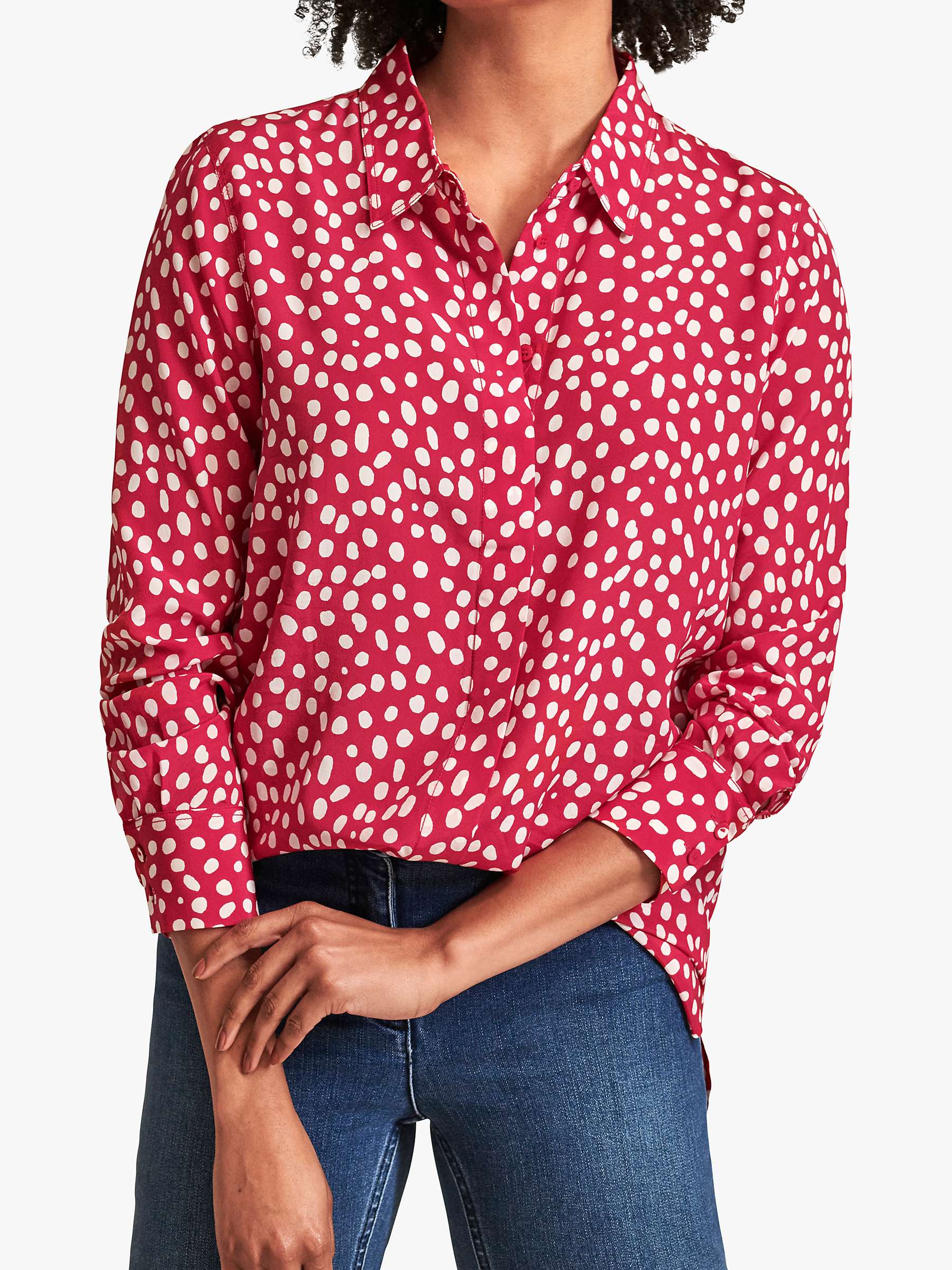 Buy Pure Collection Silk Spot Blouse, Blurred Spot Print Online at johnlewis.com