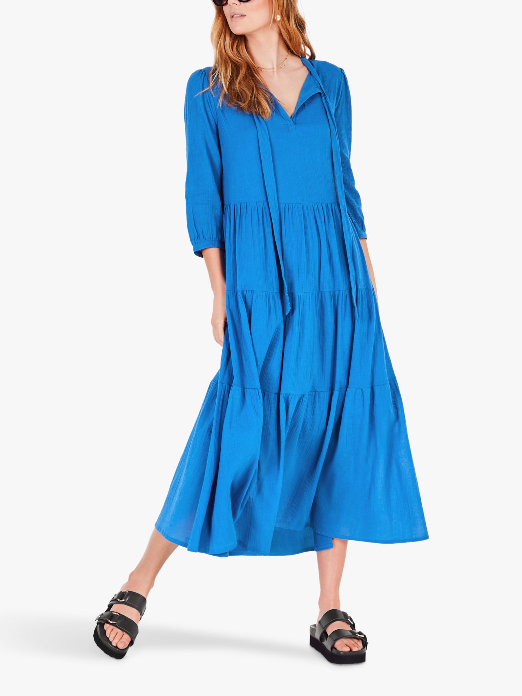 HUSH Darlene Tiered Maxi Dress, Victoria Blue