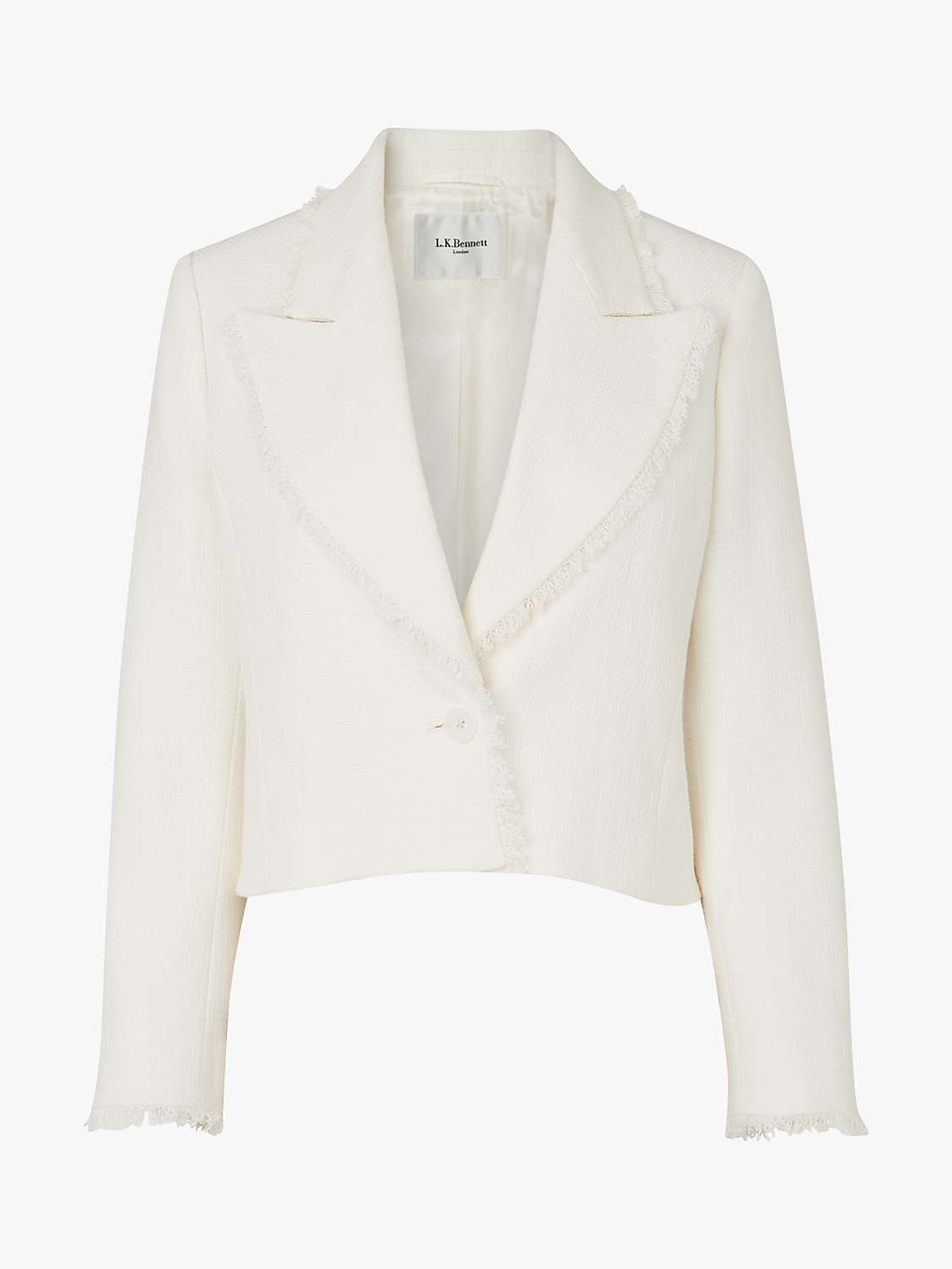 L.K Bennett Ellen Tweed Jacket, Cream at John Lewis & Partners