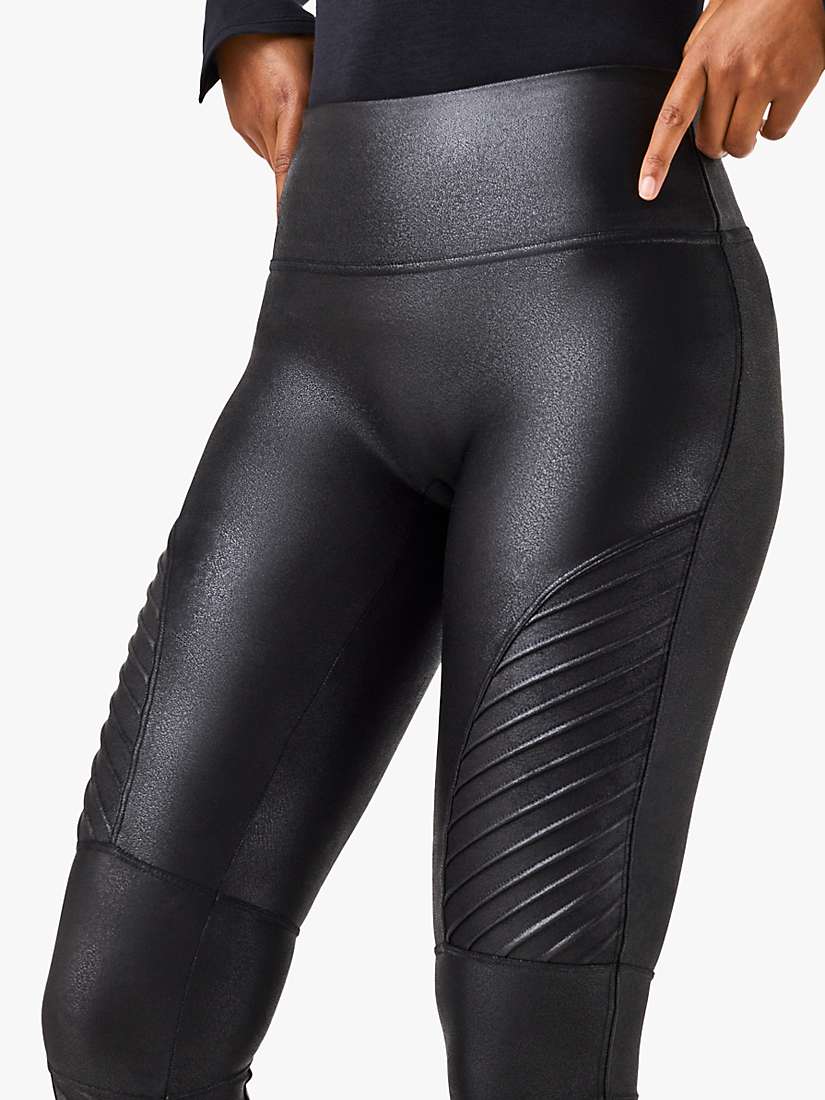 Buy Spanx Moto Faux Leather Leggings, Black Online at johnlewis.com