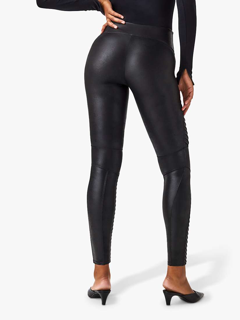 Buy Spanx Moto Faux Leather Leggings, Black Online at johnlewis.com