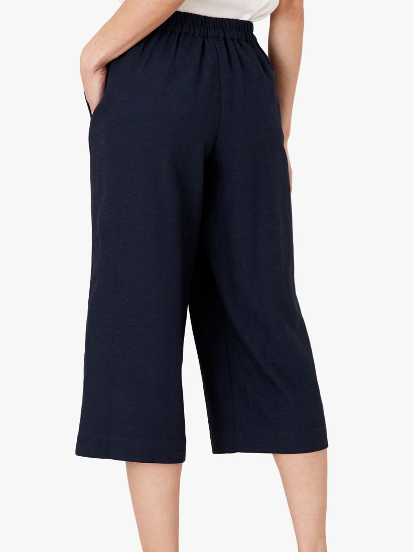 Monsoon Linen Culottes, Navy