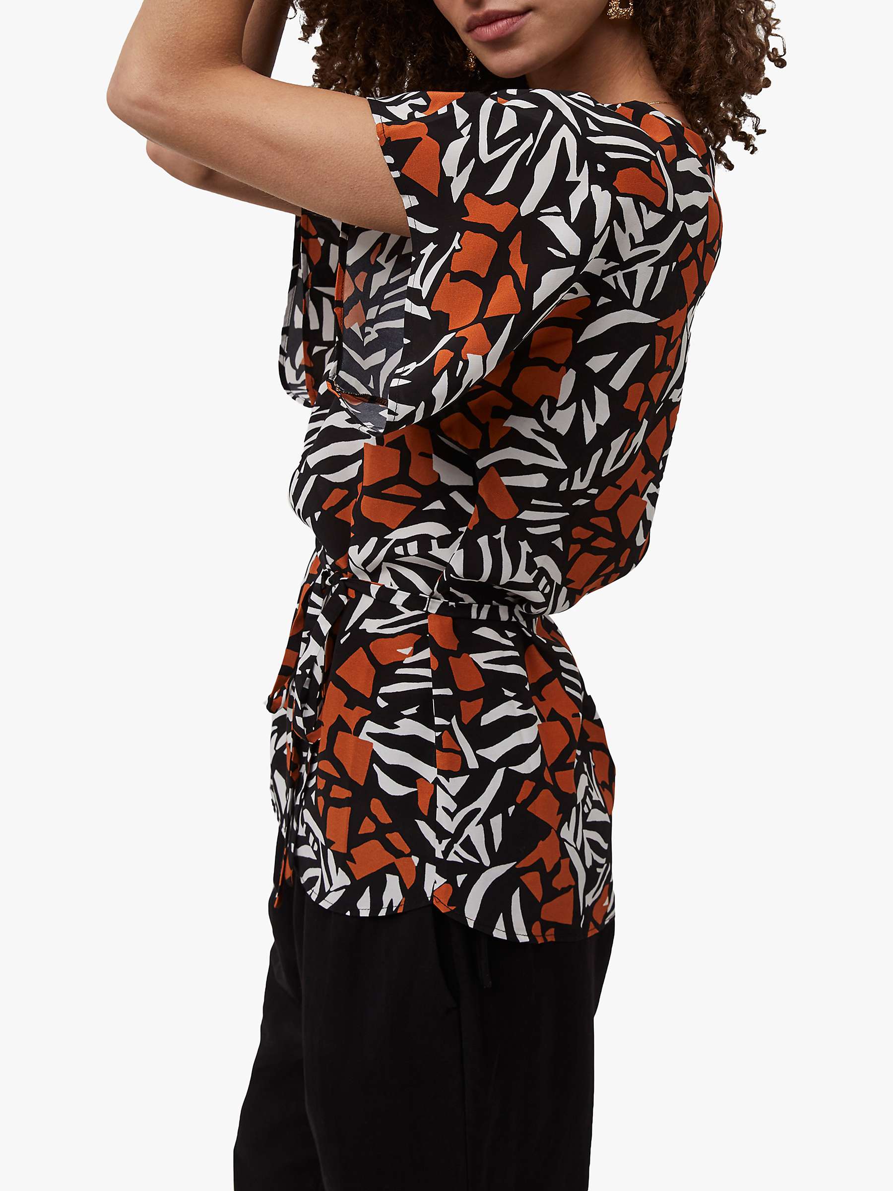 Buy French Connection Afara Abstract Print Top, Black/Multi Online at johnlewis.com