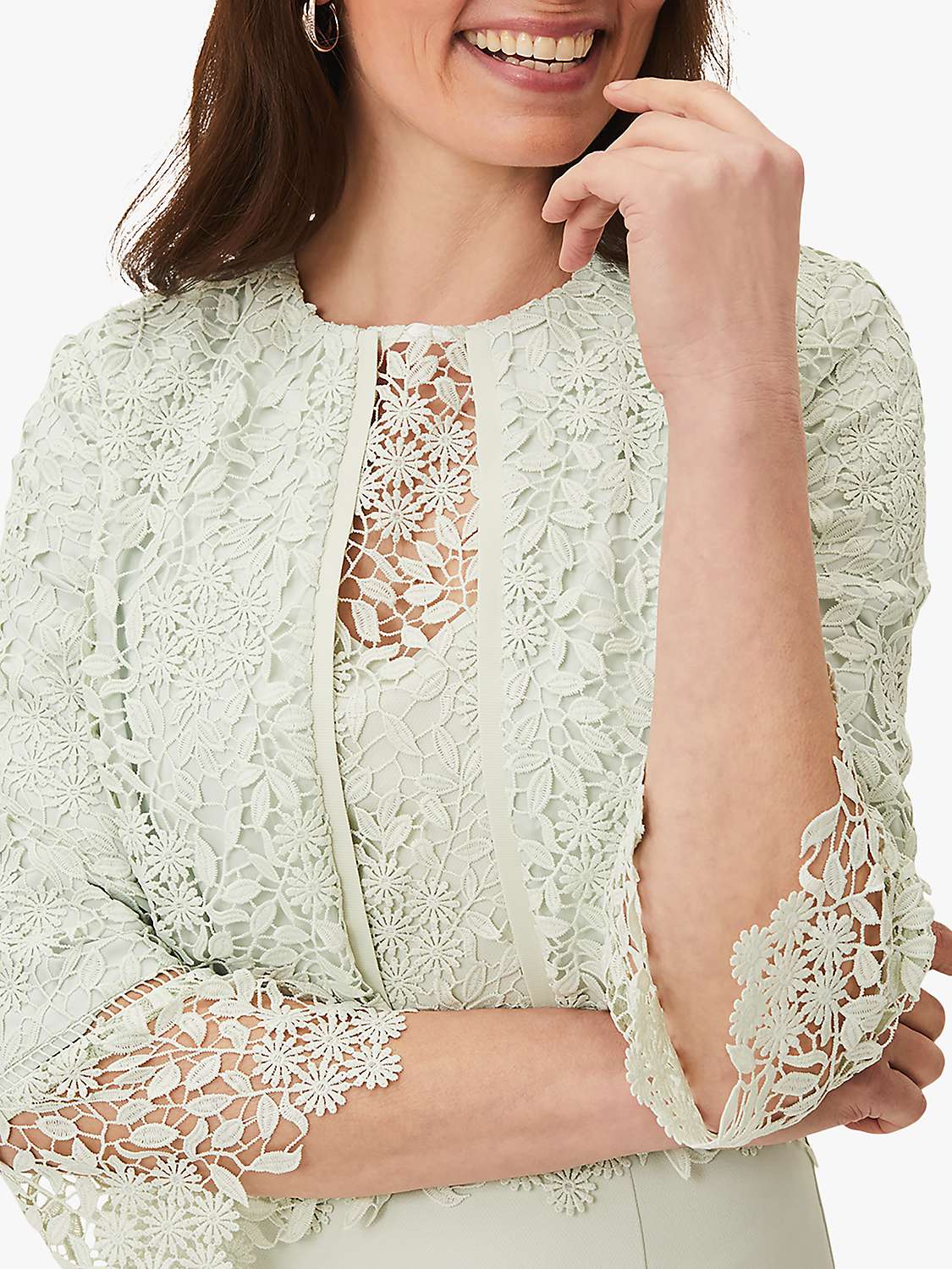 Buy Phase Eight Georgia Lace Jacket, Spearmint Online at johnlewis.com