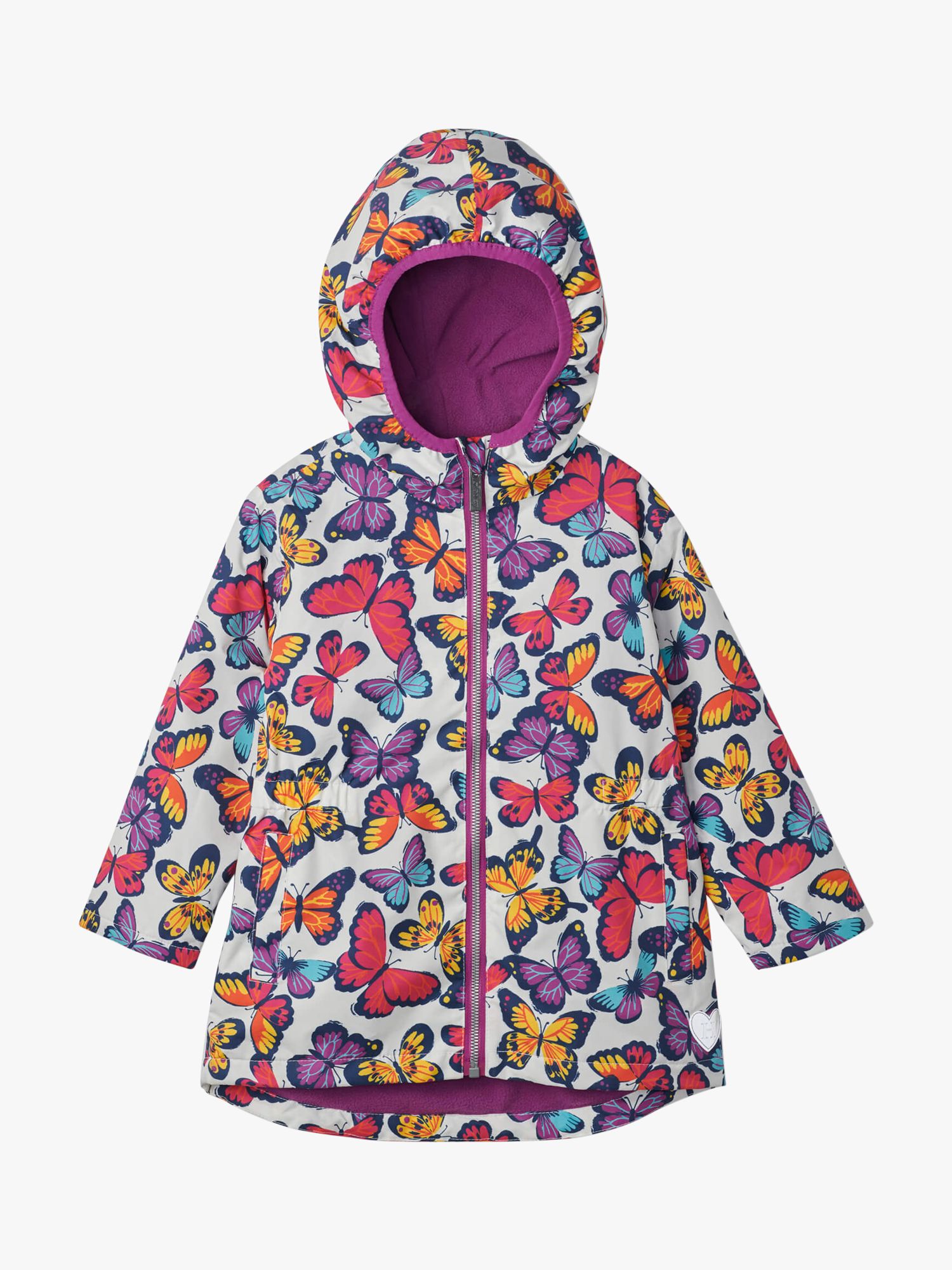 Hatley Kids' Butterfly Fleece-Lined Waterproof Rain Coat, Multi 4 years unisex 100% polyester, polyurethane backing