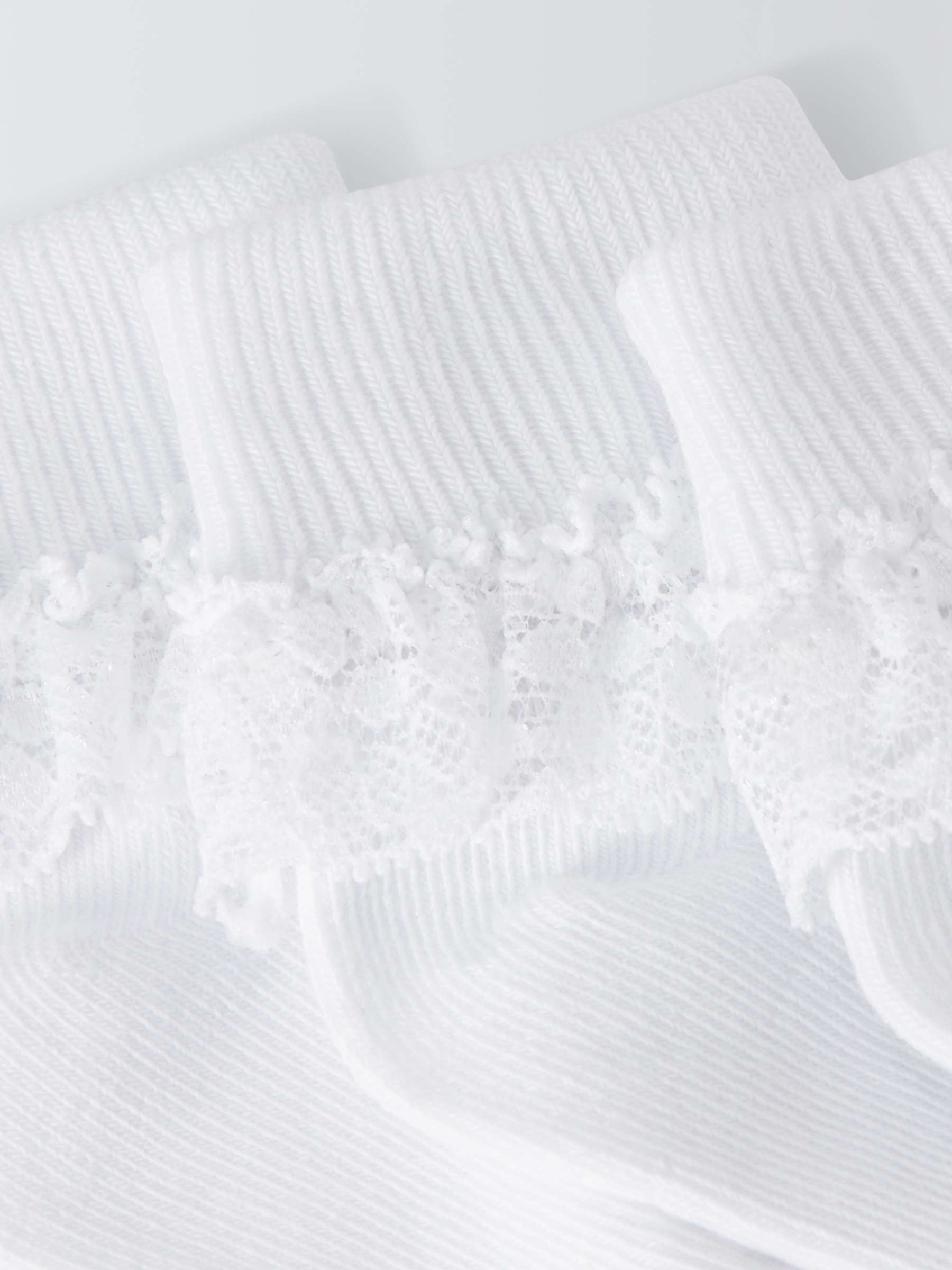 Buy John Lewis Baby Organic Cotton Rich Lace Trim Socks, Pack of 3 Online at johnlewis.com