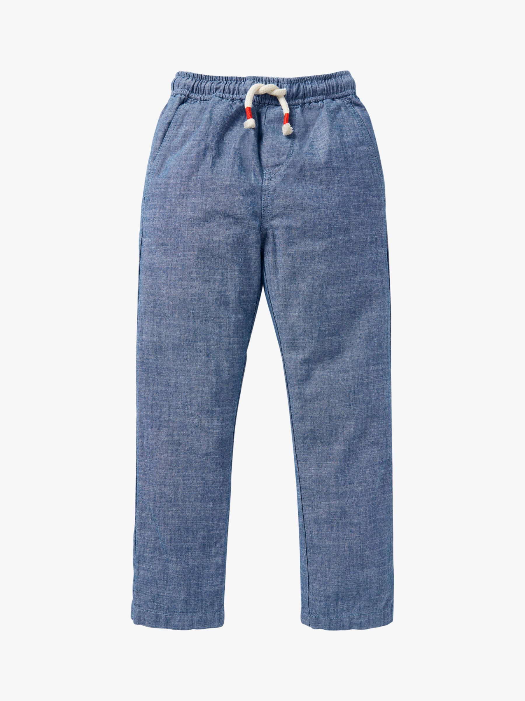 Mini Boden Kids' Smart Pull-On Trousers, Blue at John Lewis & Partners