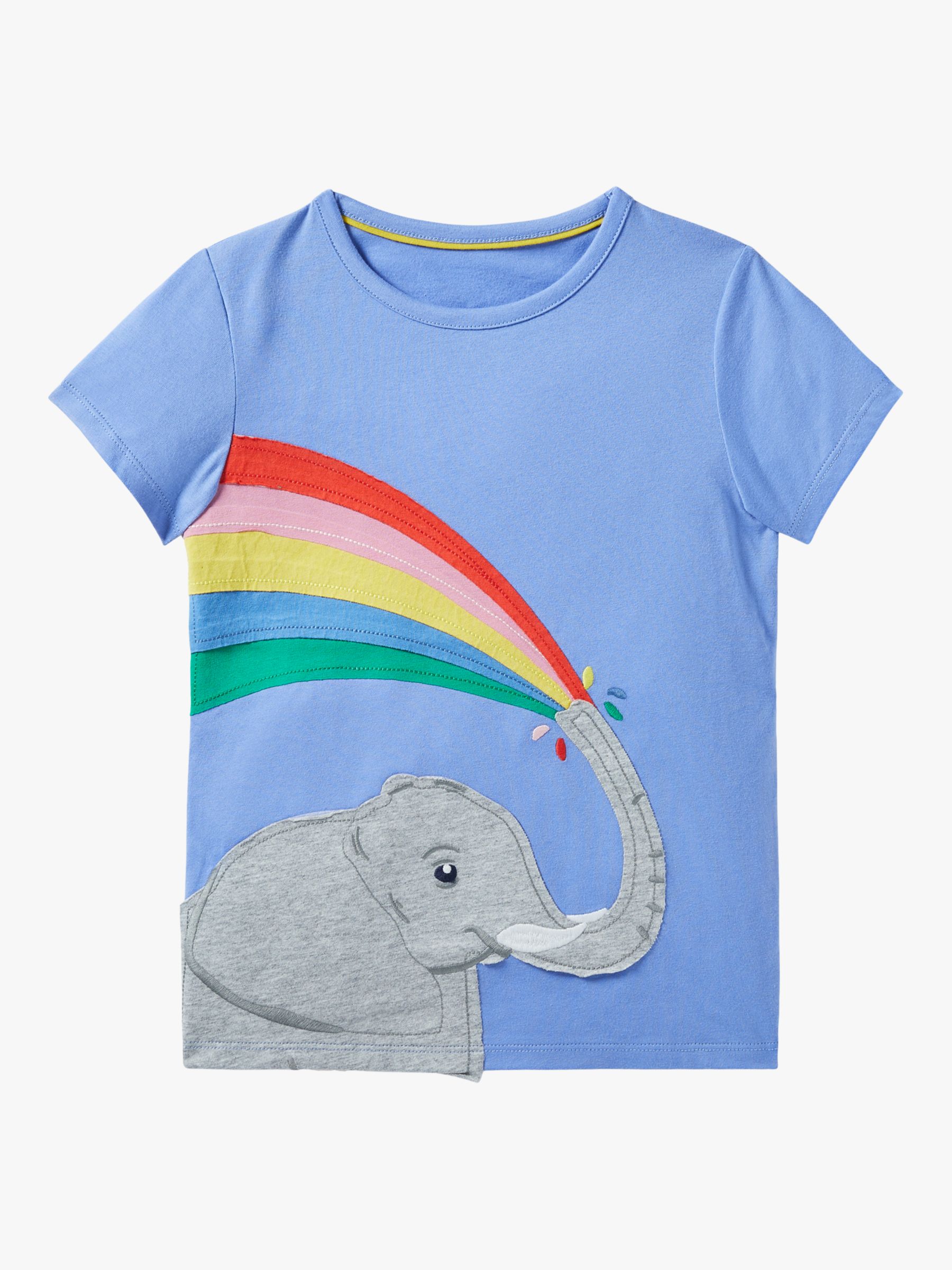 Mini Boden Children's Elephant Rainbow T-Shirt, Gulf Blue