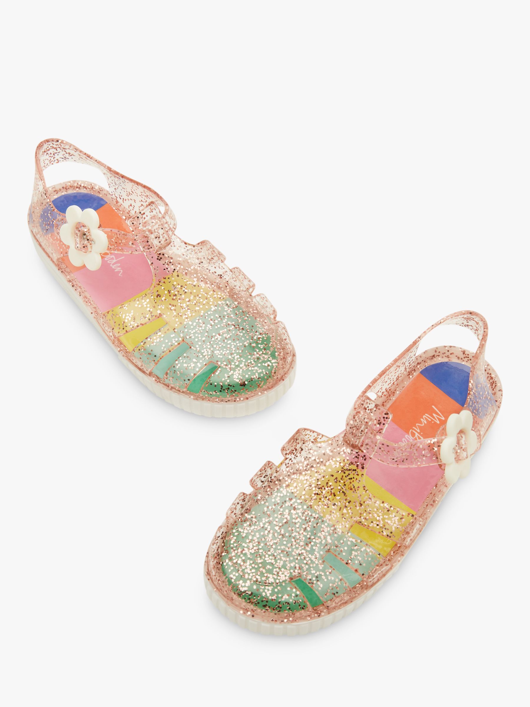 Mini Boden Children's Jelly Shoes, Clear Glitter at John Lewis & Partners