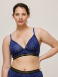 ANYDAY John Lewis & Partners Palmer Leopard Print Non-Wired Bra, Blue