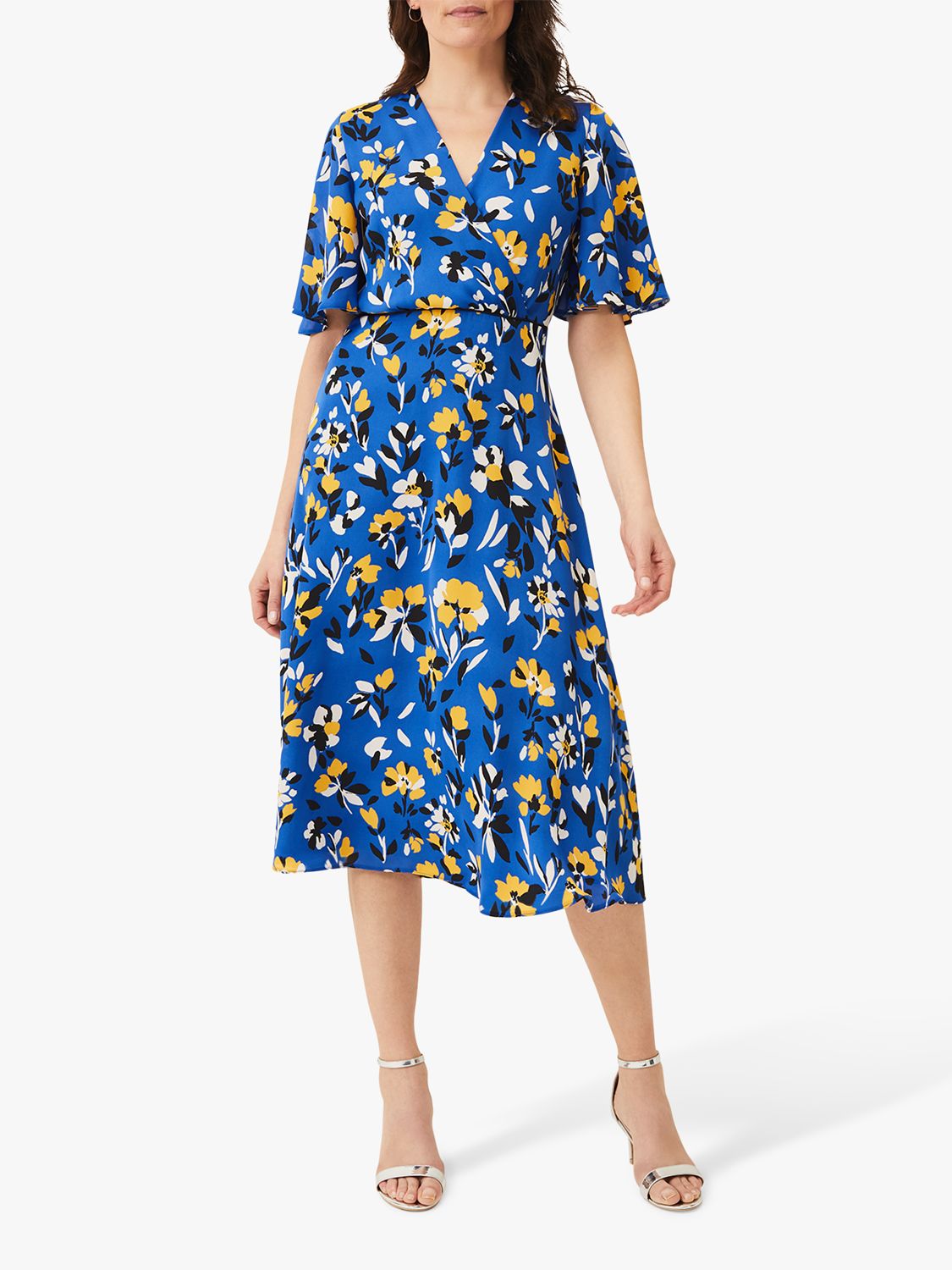 Phase Eight Jayla Floral Print Dress, Almond/Canary at John Lewis ...