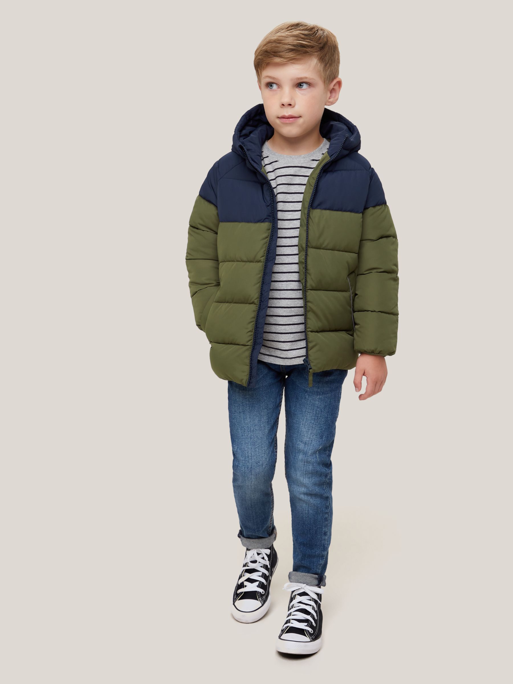 John Lewis & Partners Kids' Colour Block Padded Jacket
