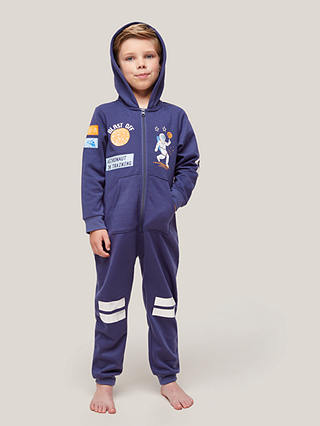John Lewis Kids' Astronaut Sweat Onesie, Blue