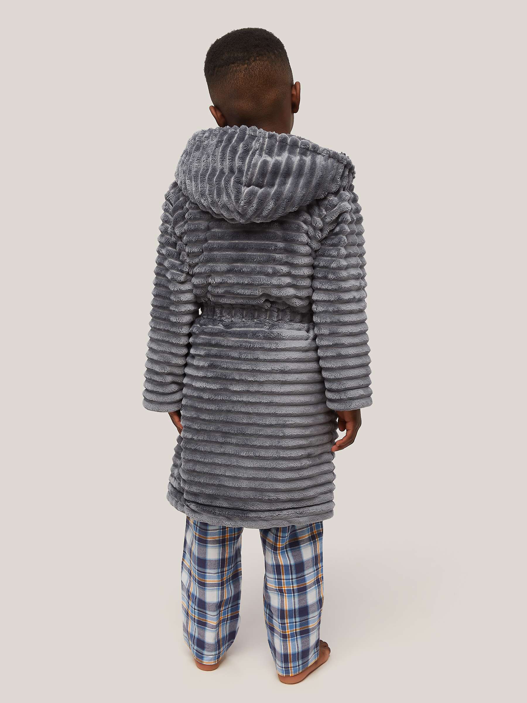 Buy John Lewis Kids' Corded Fleece Robe, Grey Online at johnlewis.com