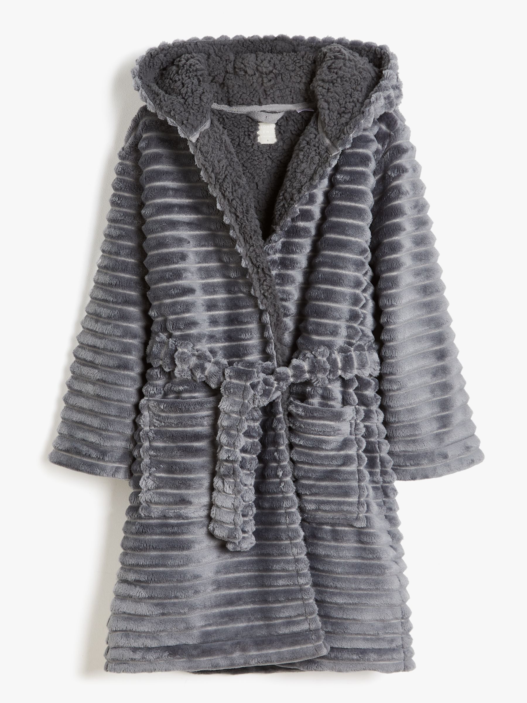 Buy John Lewis Kids' Corded Fleece Robe, Grey Online at johnlewis.com