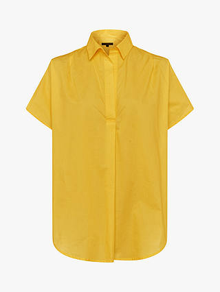 French Connection Cele Rhodes Poplin Short Sleeve Shirt, Bright Daffodil
