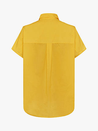 French Connection Cele Rhodes Poplin Short Sleeve Shirt, Bright Daffodil