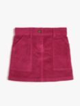 John Lewis & Partners Kids' A-Line Corduroy Skirt, Berry