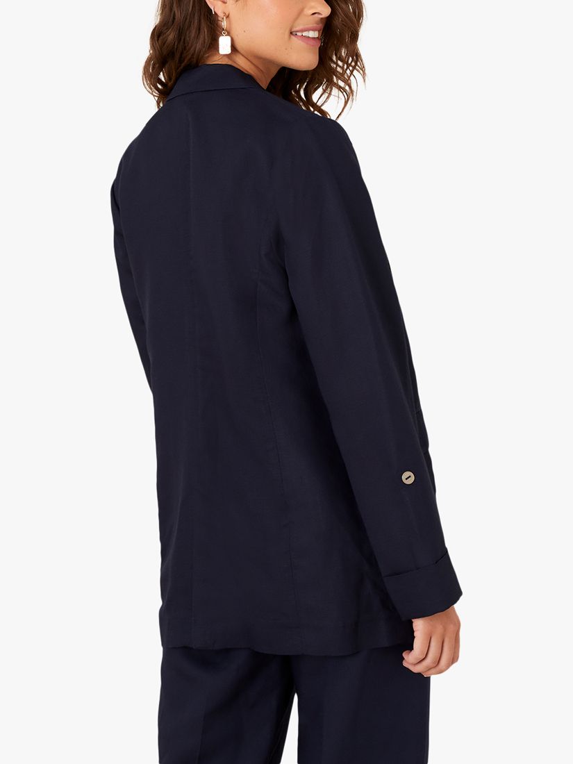 Monsoon Smart Longline Blazer, Navy at John Lewis & Partners