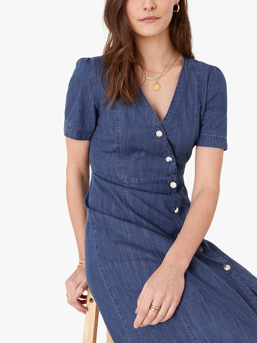 Monsoon Wrap Dress Denim Blue At John Lewis And Partners 5658