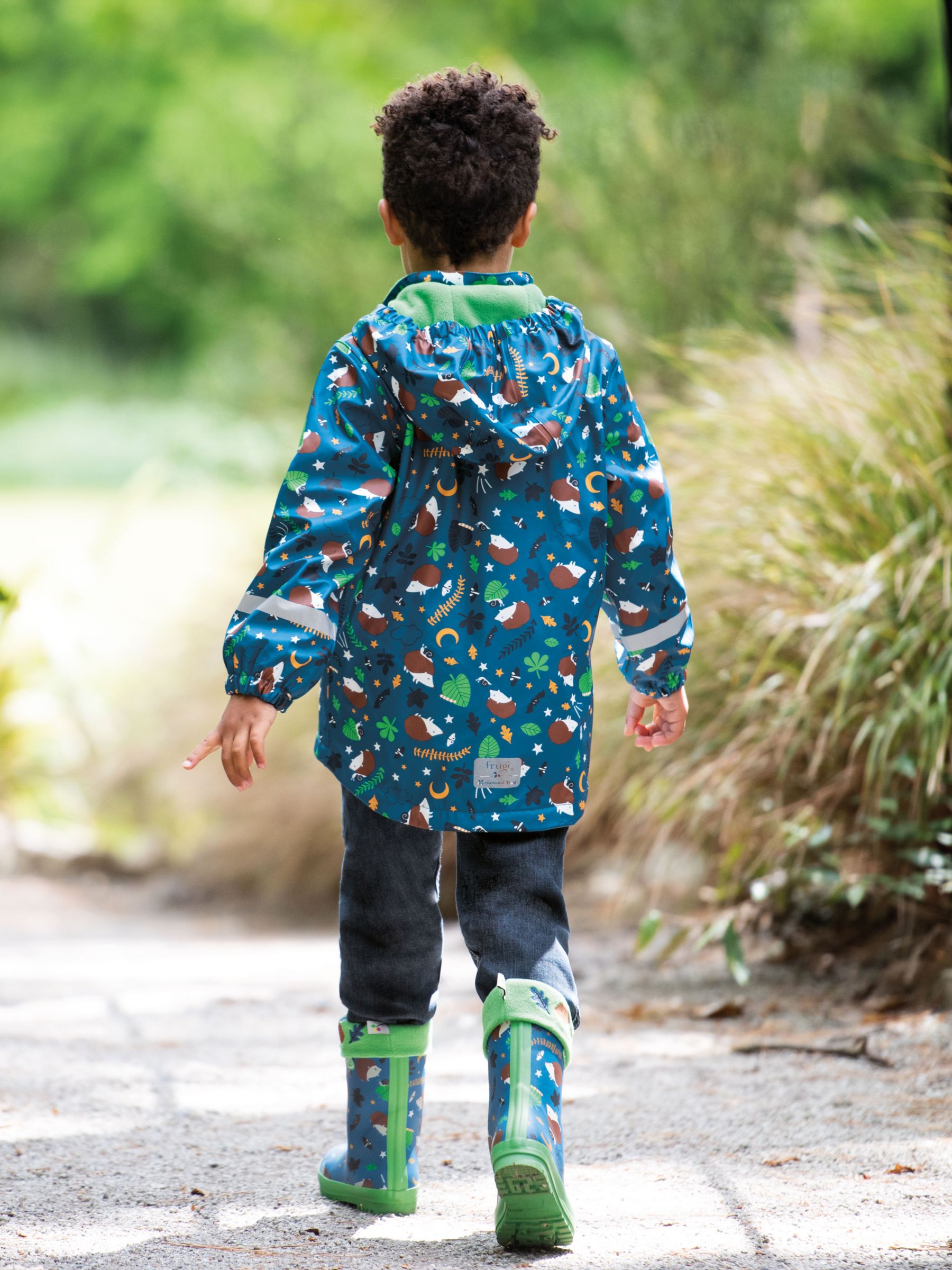 Frugi Kids' Waterproof Puddle Buster Raincoat, Teal