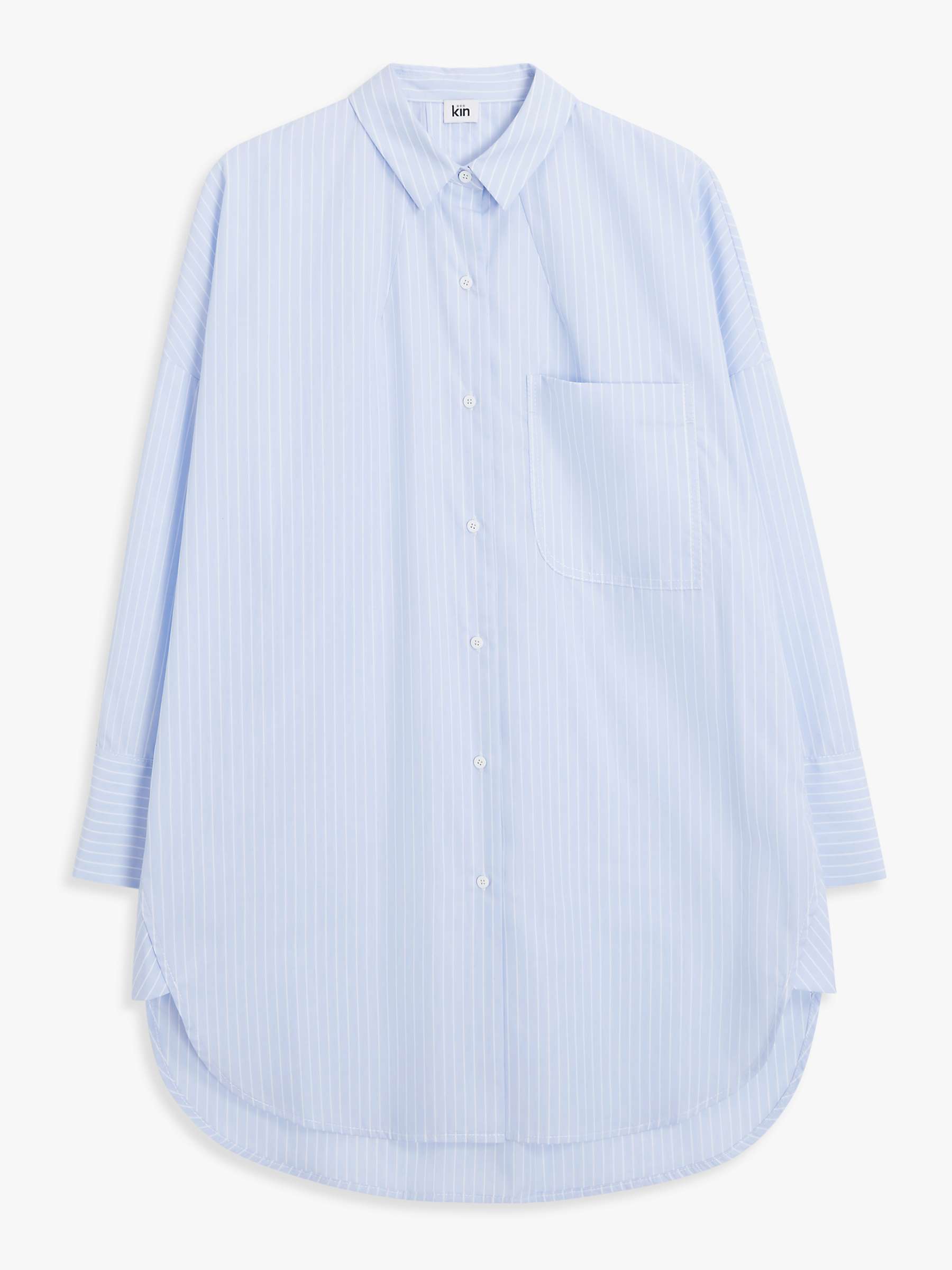 Buy Kin Cotton Stripe Shirt, Blue/White Online at johnlewis.com
