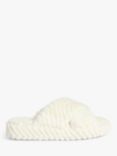 ANYDAY John Lewis & Partners Chevron Faux Fur Slider Slippers
