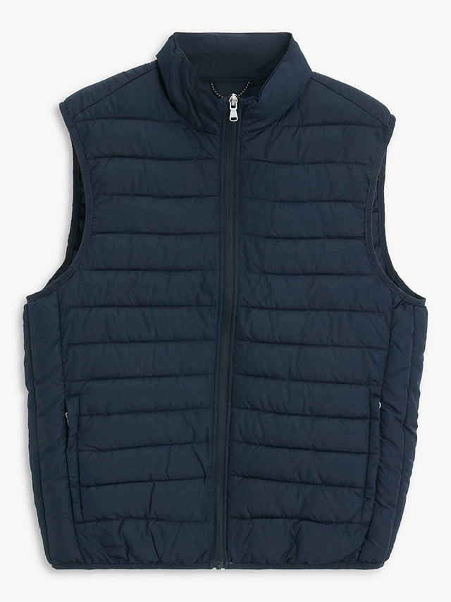 John Lewis Shower Resistant Recycled Puffer Gilet, Navy
