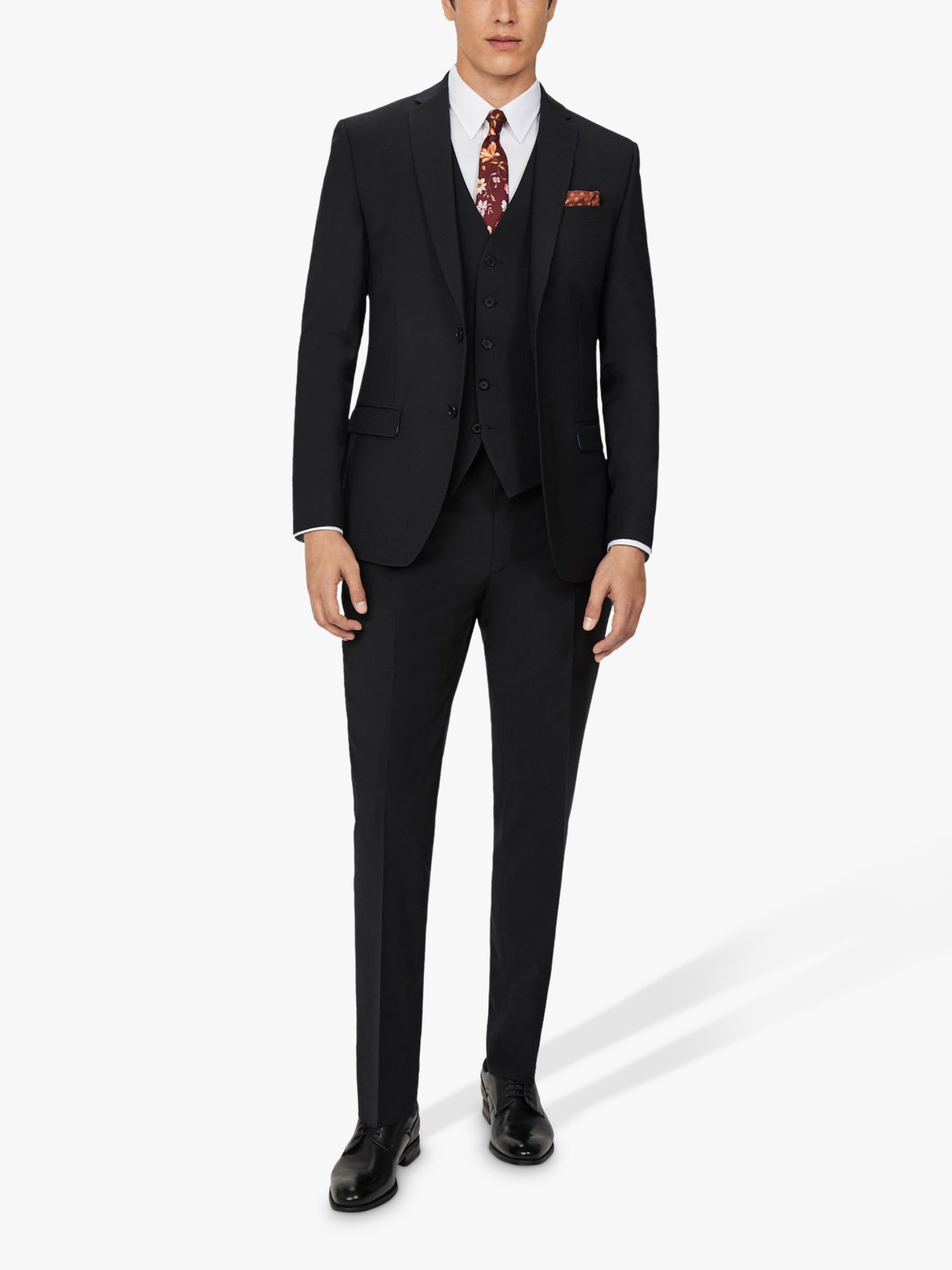 Ted Baker Panama Wool Blend Suit Trousers, Black at John Lewis & Partners