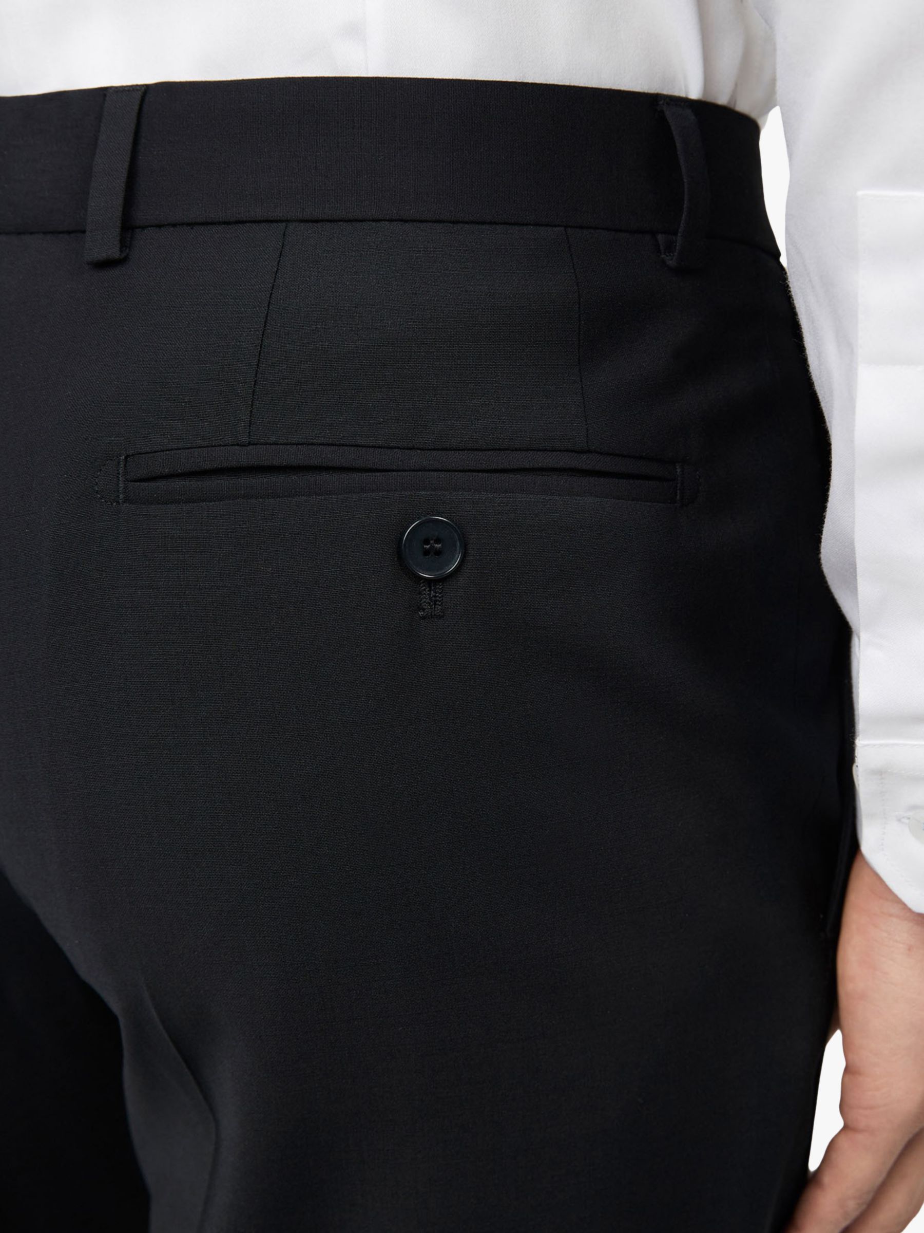 Ted Baker Panama Wool Blend Suit Trousers, Black at John Lewis & Partners