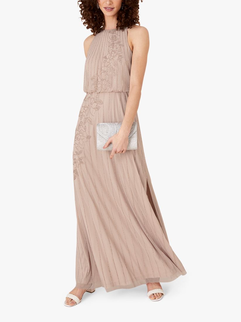 Monsoon Summer Embellished Maxi Dress Pink At John Lewis And Partners