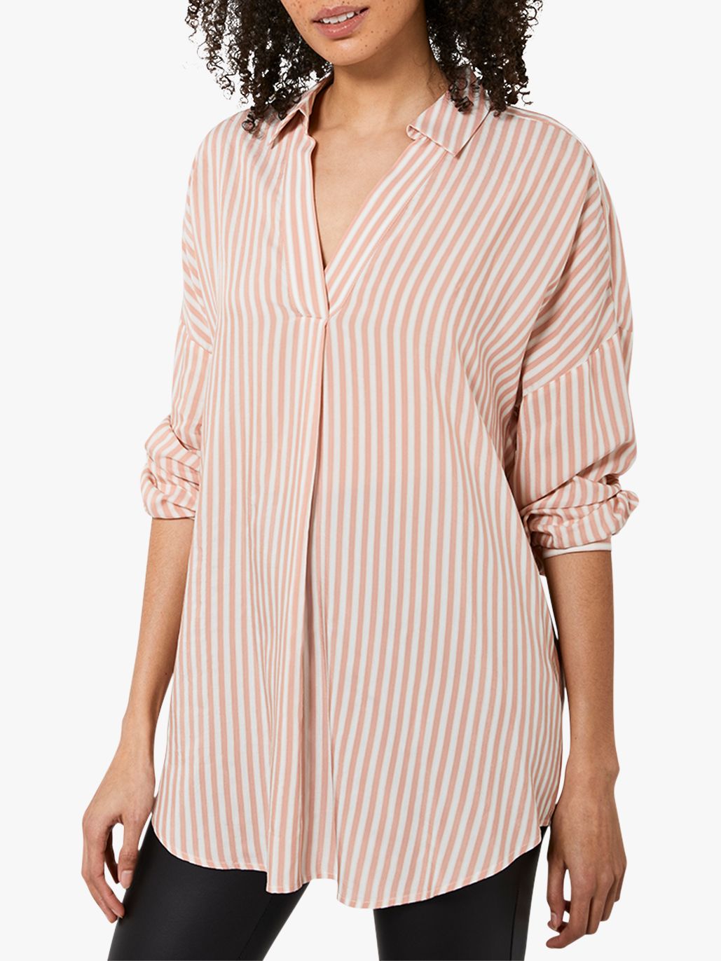 Mint Velvet Blush Striped Shirt, Multi
