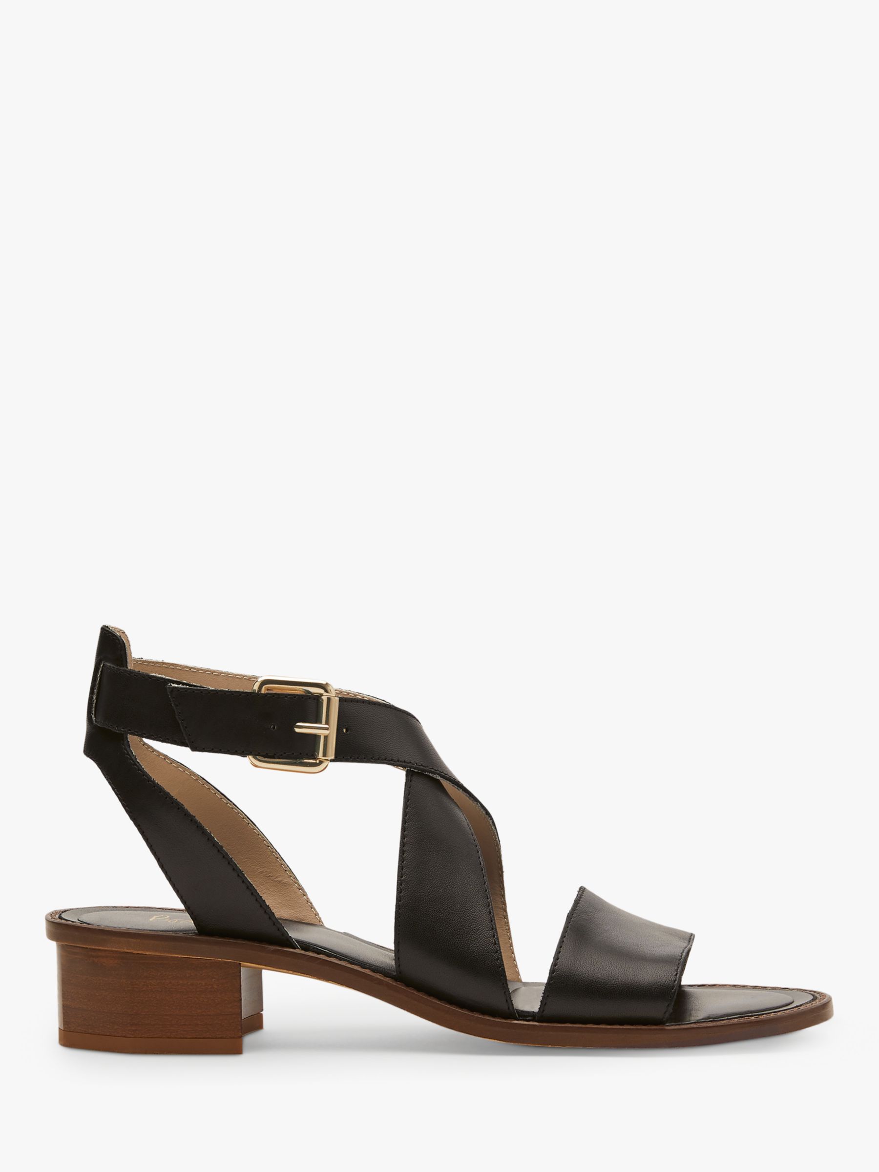 Boden Erin Cross Strap Leather Sandals, Black