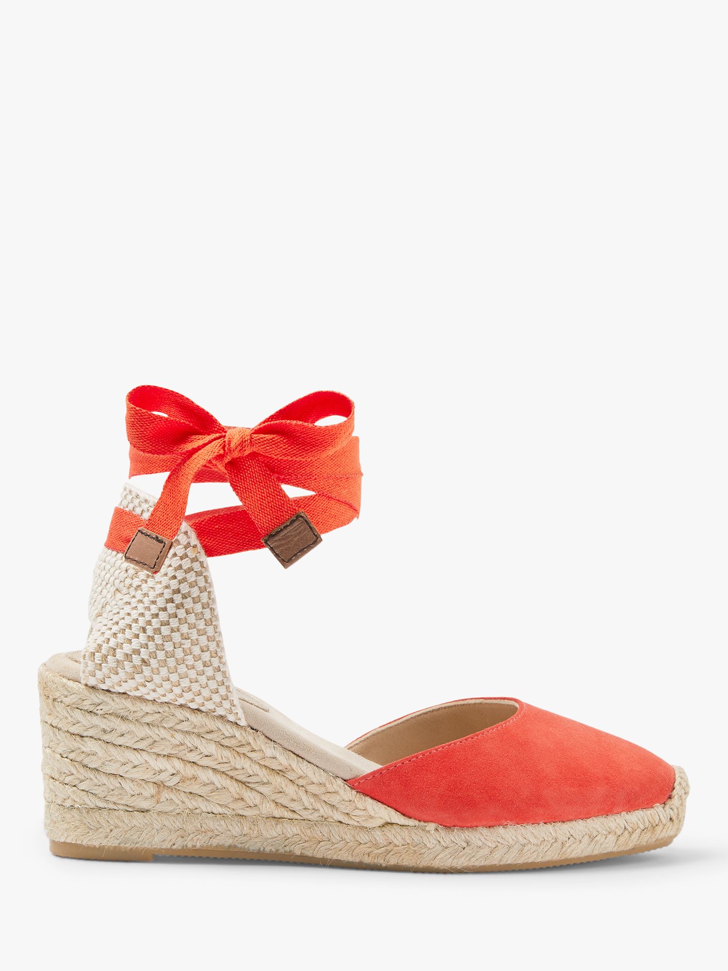 Boden Cassie Espadrille Wedges, Cherry Red at John Lewis & Partners
