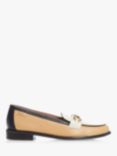 Dune Glossi Leather Colour Block Loafers, Camel