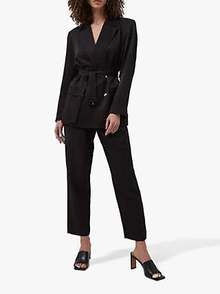 French Connection Carena Suiting Double Breasted Blazer, Black