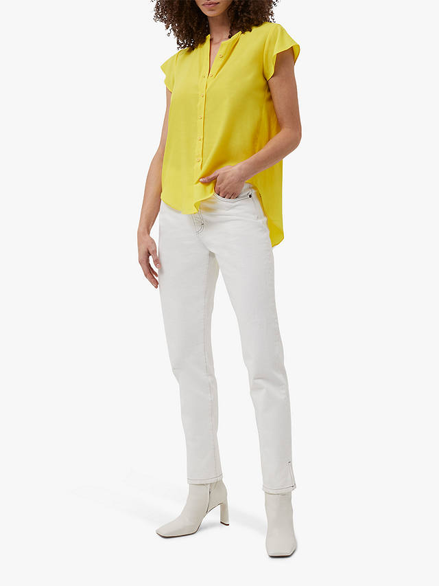 French Connection Ery Sleeveless Shirt, Bright Daffodil