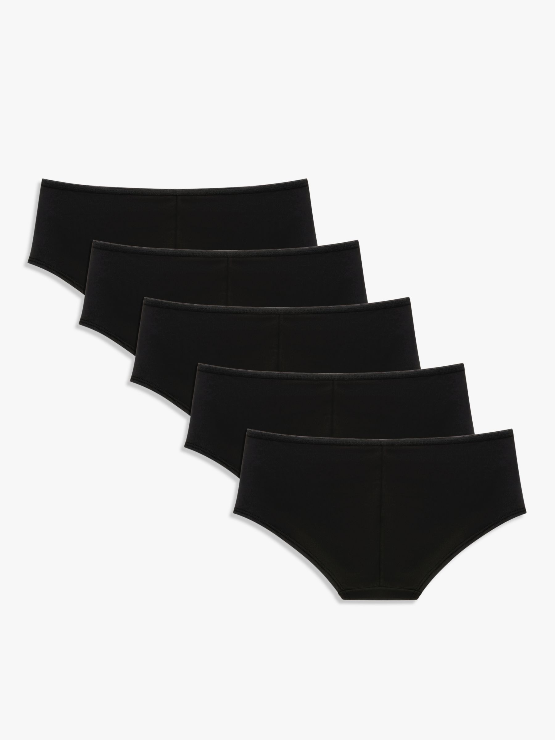 John Lewis ANYDAY Microfibre Short Knickers, Pack of 5, Black, 8
