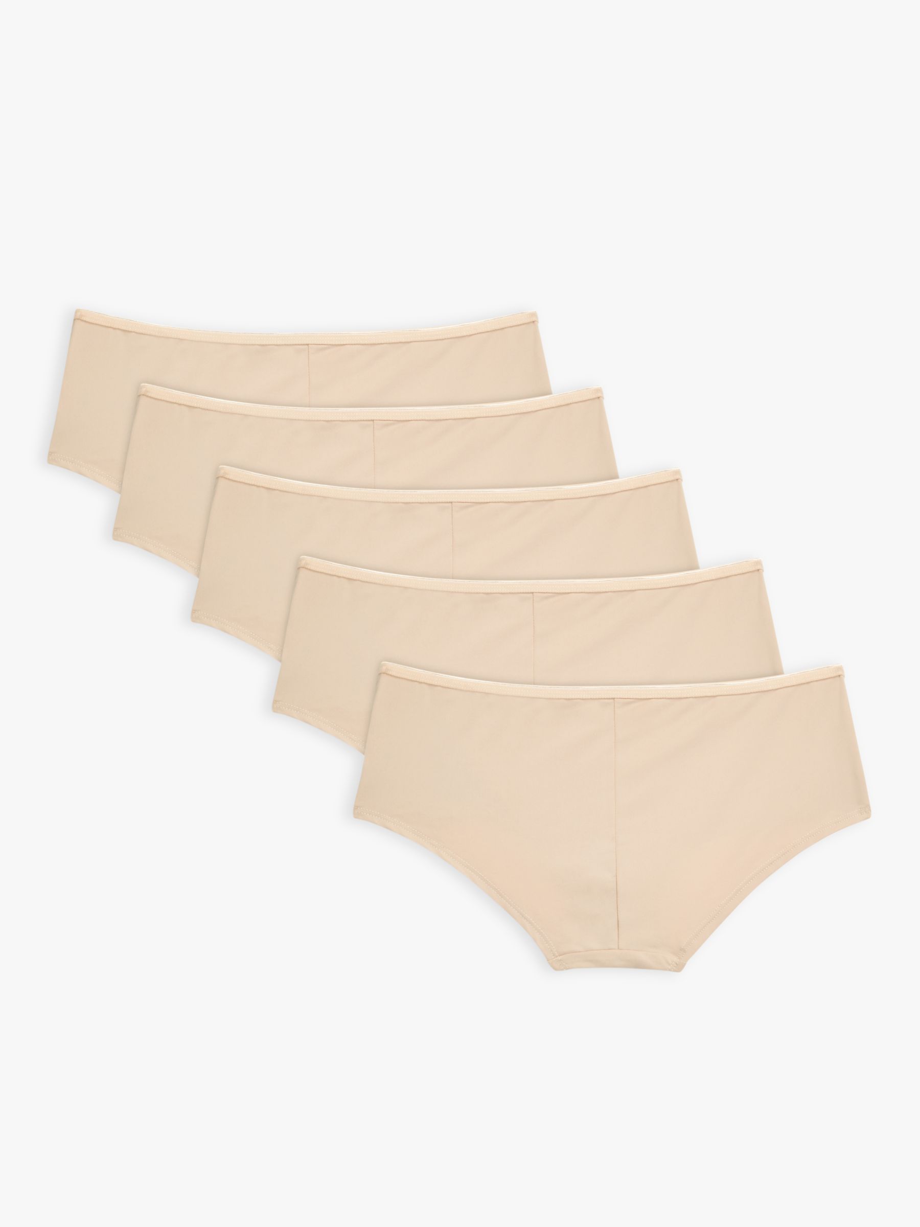 John Lewis ANYDAY Microfibre Short Knickers, Pack of 5, Natural at